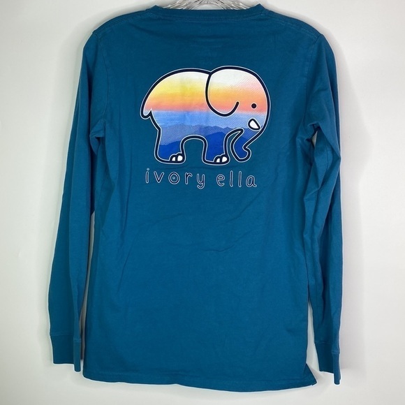 Ivory Ella Blue Long Sleeve Crewneck Shirt Size XS - Picture 1 of 3
